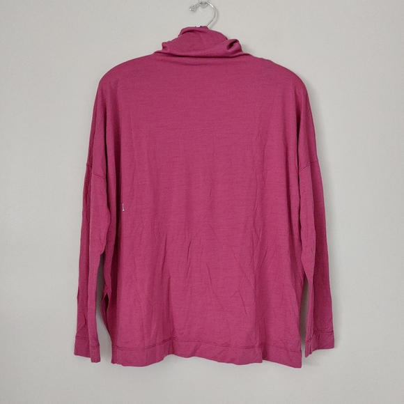 Kit and Ace Merino Turtleneck Long Sleeve Tee Knit Top Pocket Size Small Pink - Picture 10 of 16